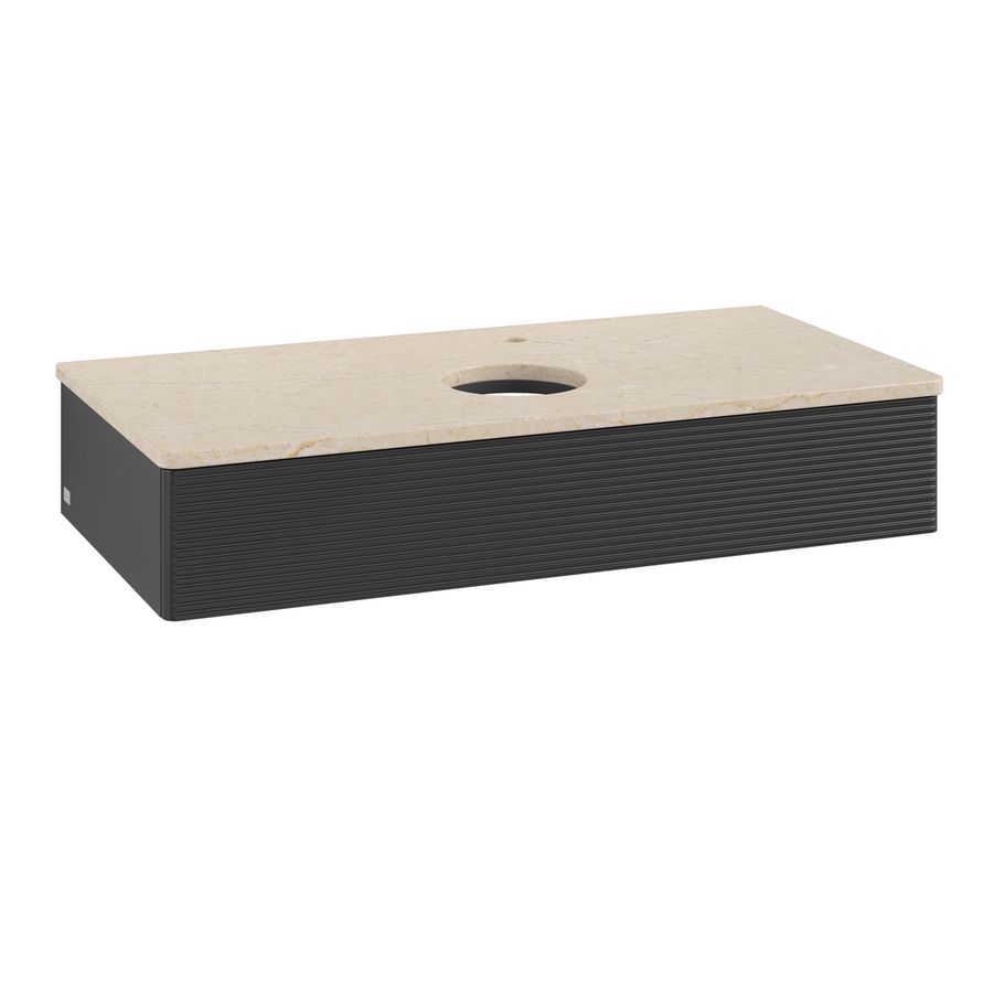 Wastafelonderkast Antao 1000x190x500mm Black Matt Lacquer L09153PD