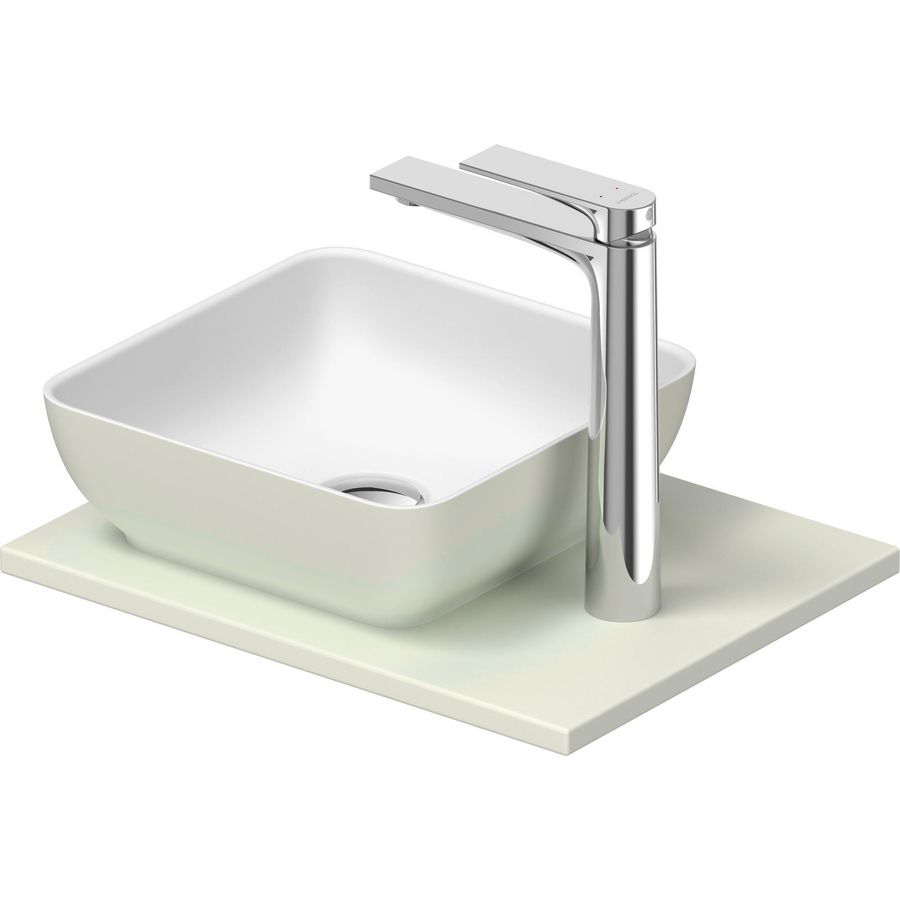 SIVIDA #268023 wastafelblad incl. opzetkom buitenzijde lichtgroen mat binnenzijde wit mat 410mm