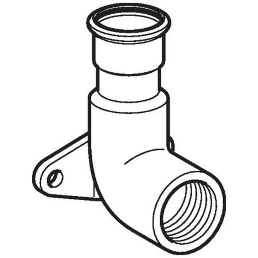 Enkele muurplaat MAPRESS RVS L=43mm 15x1/2"bn.