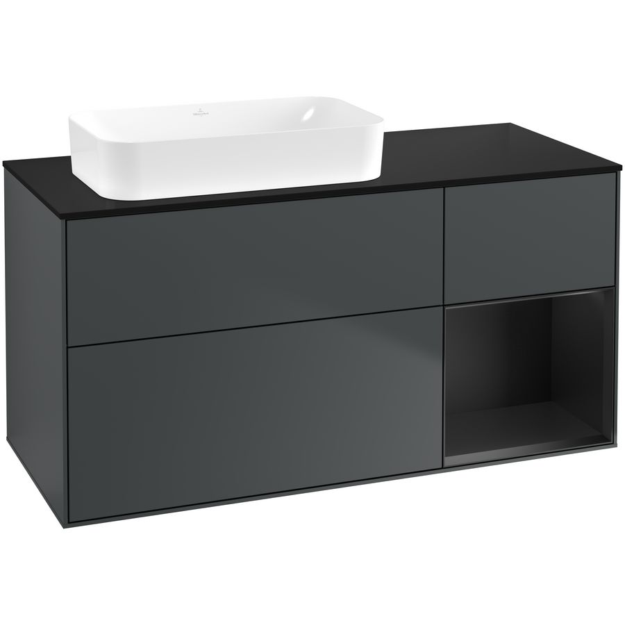 Wastafelonderkast Finion 1200x603x501mm Mid.Blue Matt Lacquer G692PDHG