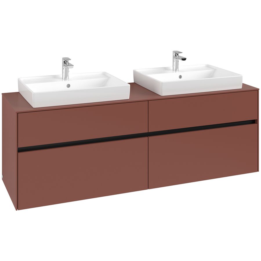 Wastafelonderkast Collaro 1600x548x500mm Wine Red C02400AH