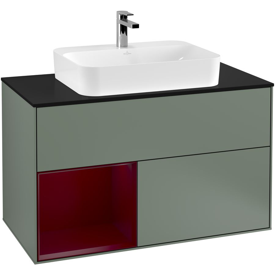 Wastafelonderkast Finion 1000x603x501mm Olive Matt Lacquer G362HBGM