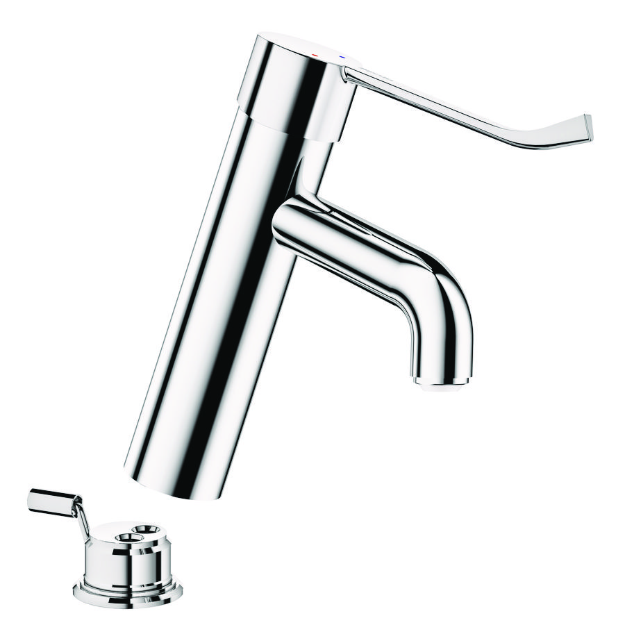 Wastafelmengkraan H.100 L.120 hyg. hendel zonder stpkrn