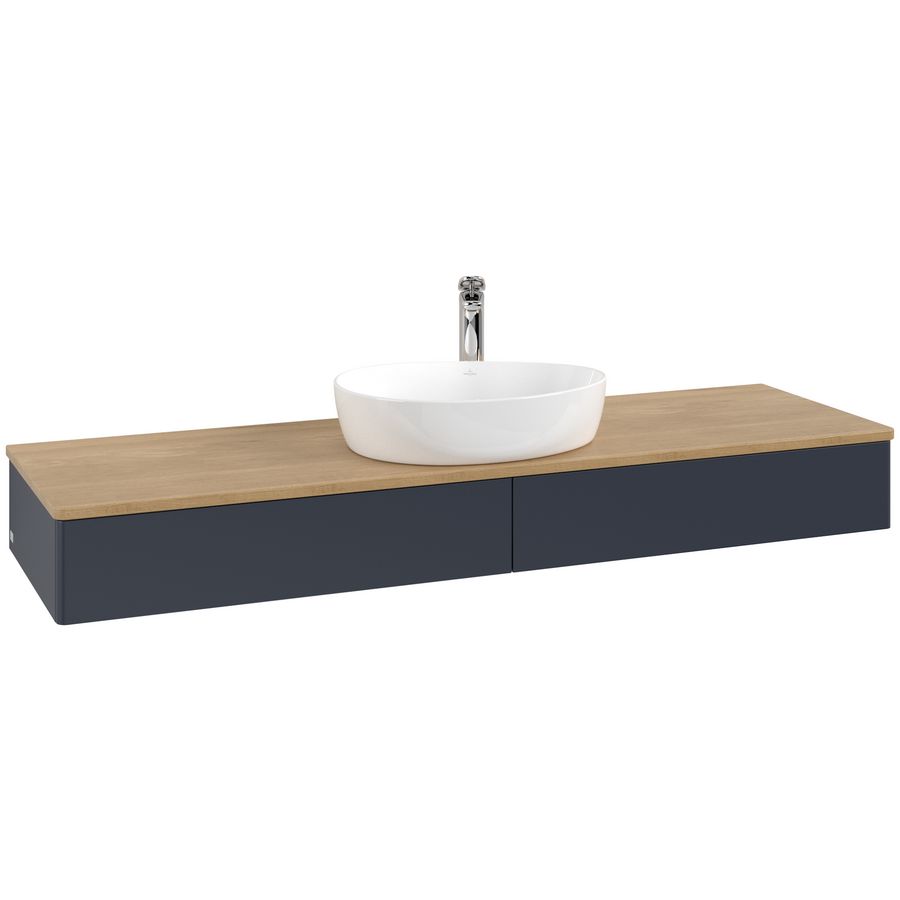 Wastafelonderkast Antao 1600x190x500mm Mid.Blue Matt Lacquer L14051HG