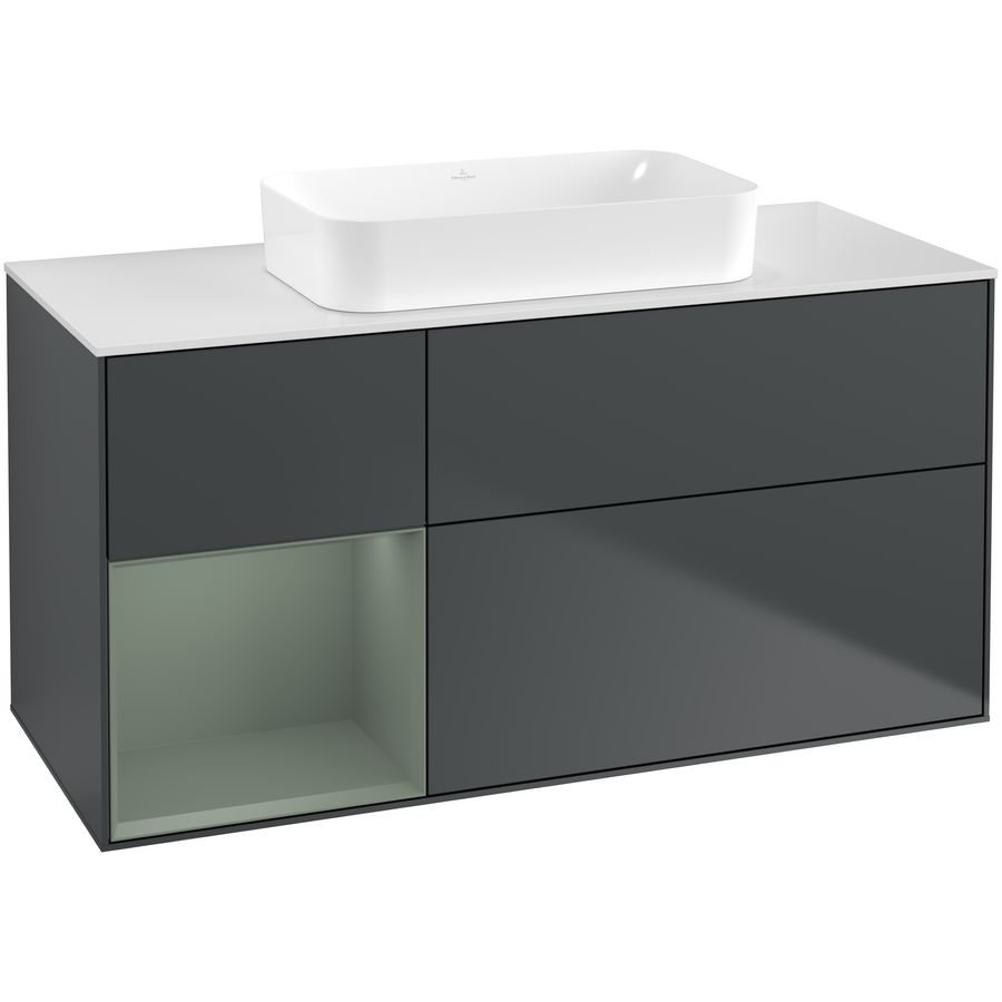 Wastafelonderkast Finion 1200x603x501mm Mid.Blue Matt Lacquer G701GMHG