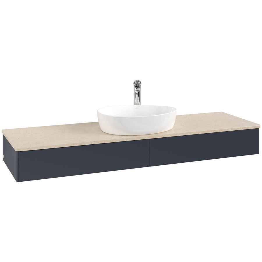 Wastafelonderkast Antao 1600x190x500mm Mid.Blue Matt Lacquer L14053HG