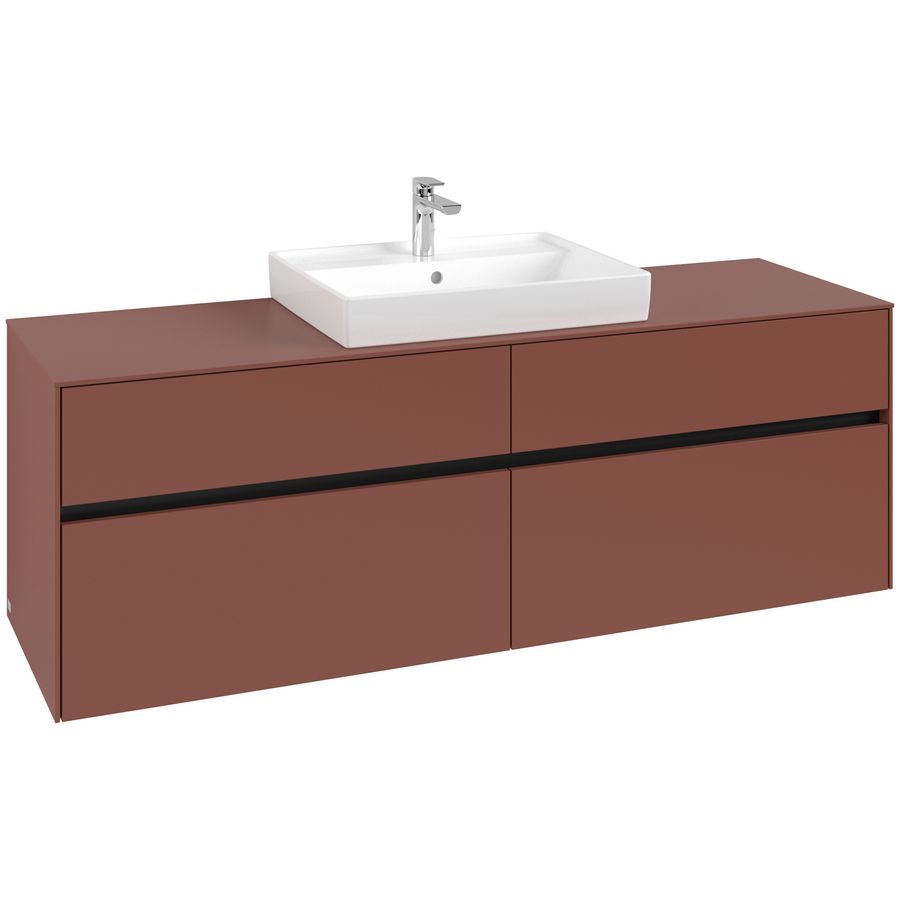 Wastafelonderkast Collaro 1600x548x500mm Wine Red C025B0AH
