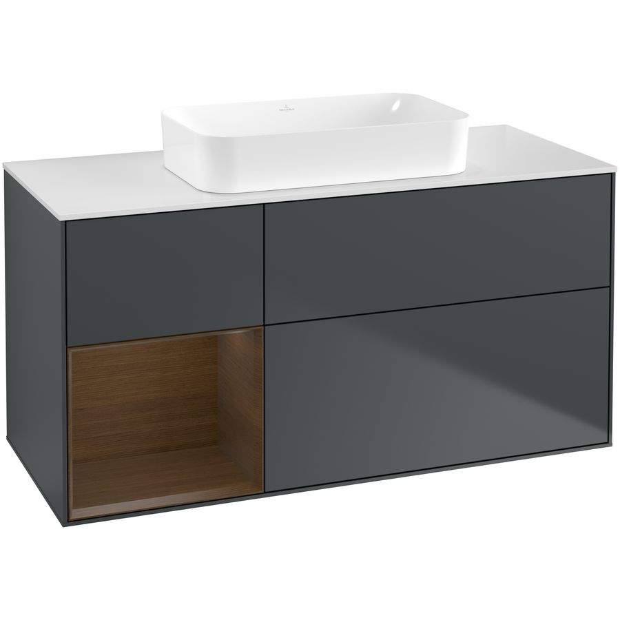 Wastafelonderkast Finion 1200x603x501mm Mid.Blue Matt Lacquer G701GNHG
