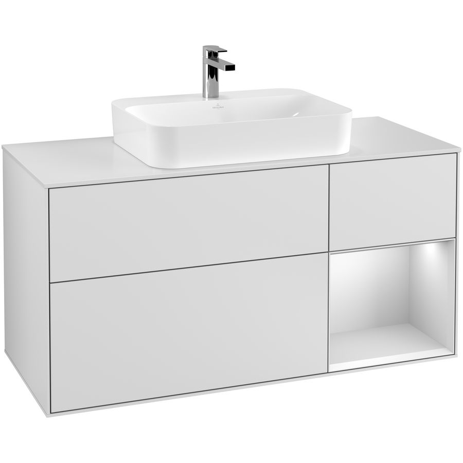 Wastafelonderkast Finion 1200x603x501mm White Matt Lacquer G421MTMT