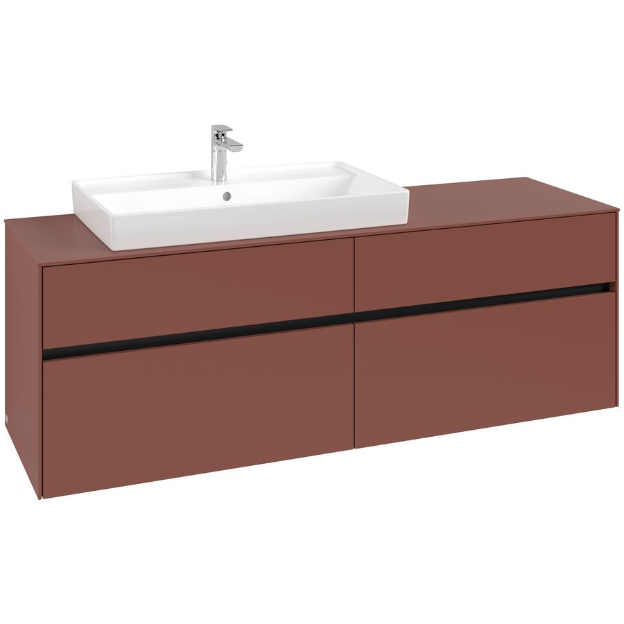 Wastafelonderkast Collaro 1600x548x500mm Wine Red C02600AH