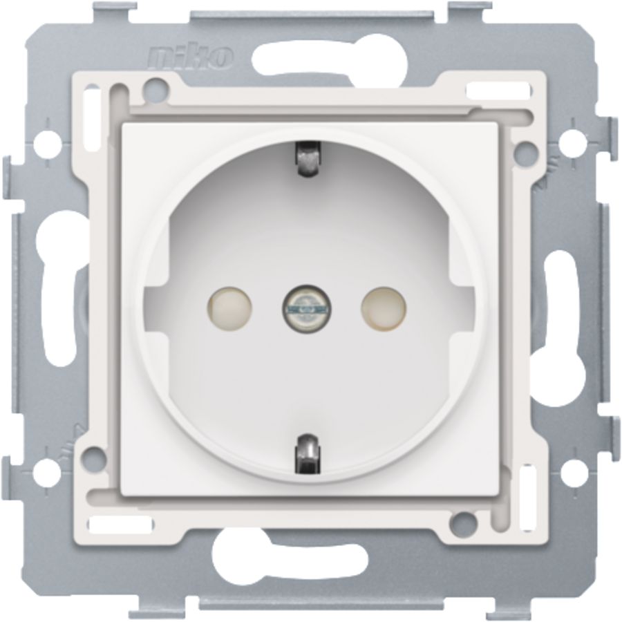 Stopcontact 71x71mm insteek sokkel/afw.set b.white