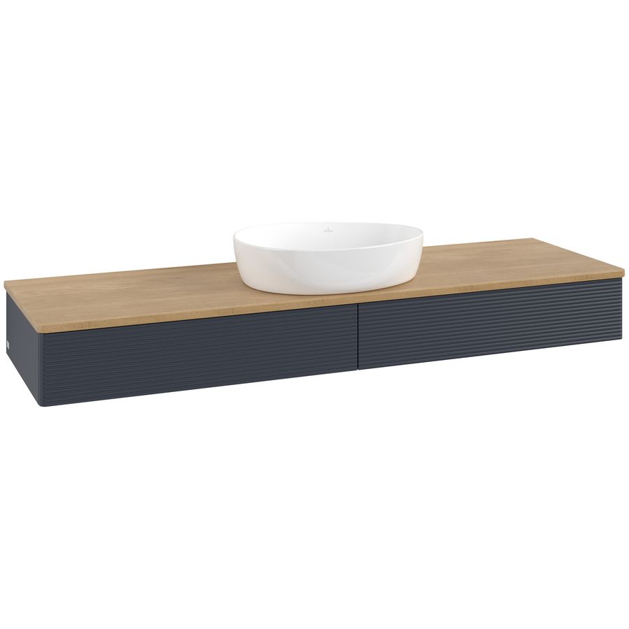 Wastafelonderkast Antao 1600x190x500mm Mid.Blue Matt Lacquer L14111HG