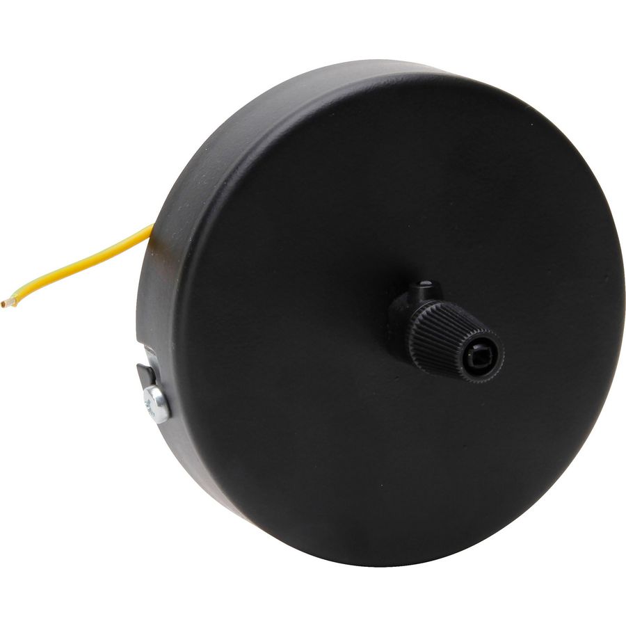 Metalen plafondkap rond zwart VVE=5