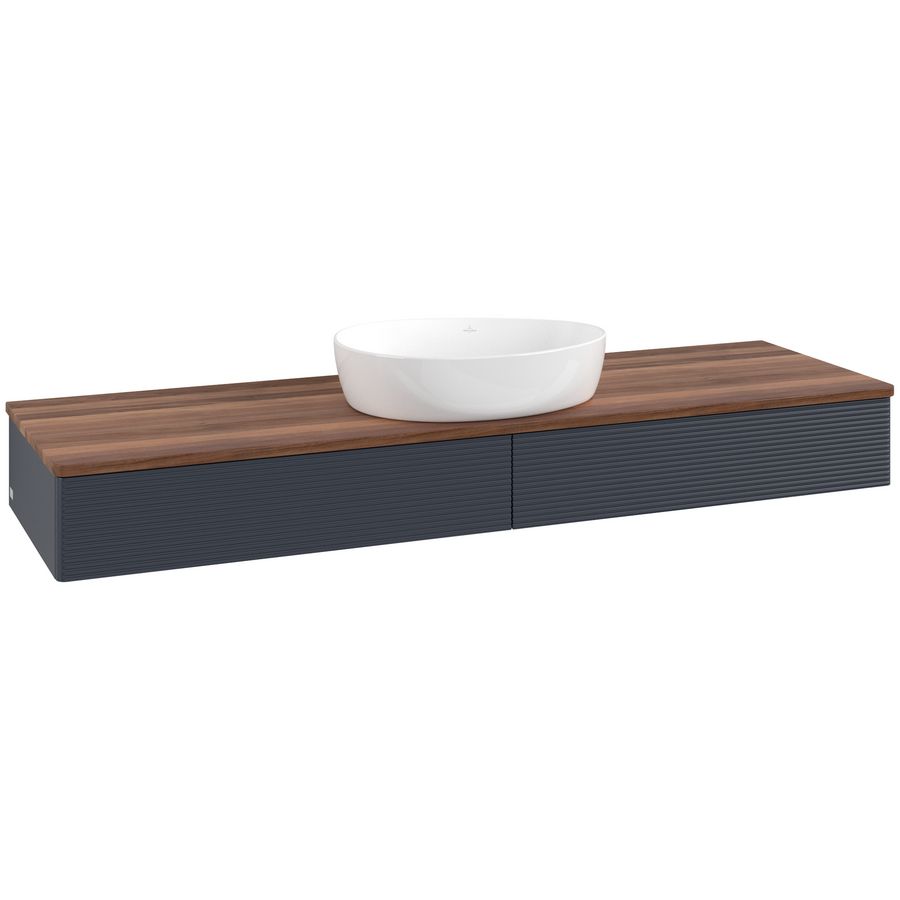Wastafelonderkast Antao 1600x190x500mm Mid.Blue Matt Lacquer L14112HG