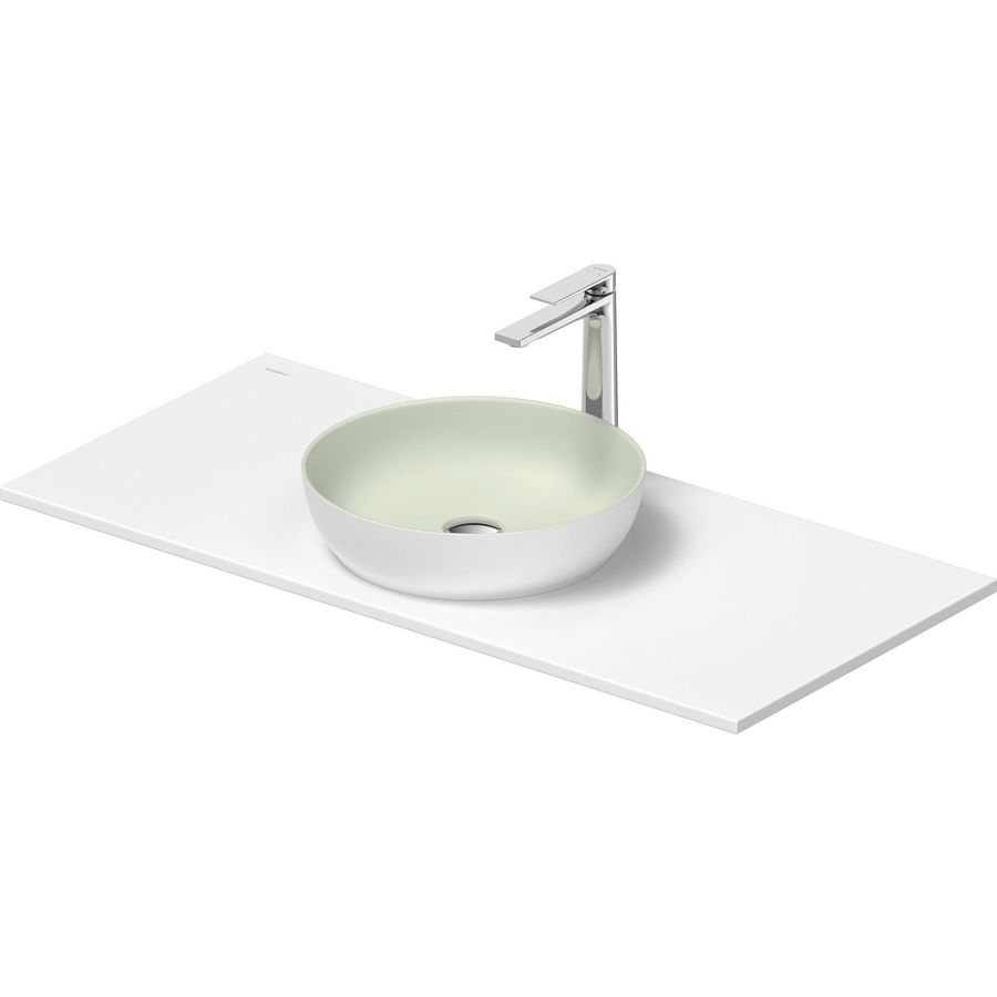 SIVIDA #268014 wastafelblad incl. opzetkom buitenzijde wit zijdemat binnenzijde lichtgroen 1080mm