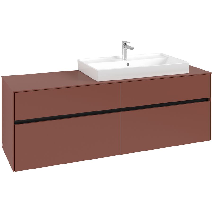 Wastafelonderkast Collaro 1600x548x500mm Wine Red C027B0AH