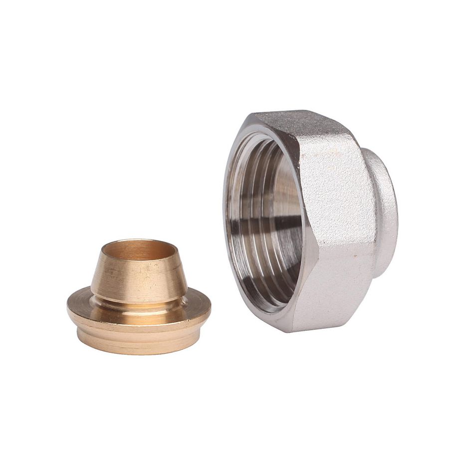 Knelfitting tbv FE/CU G 3/4" 3/8" DN10 vernikkeld VVE=10