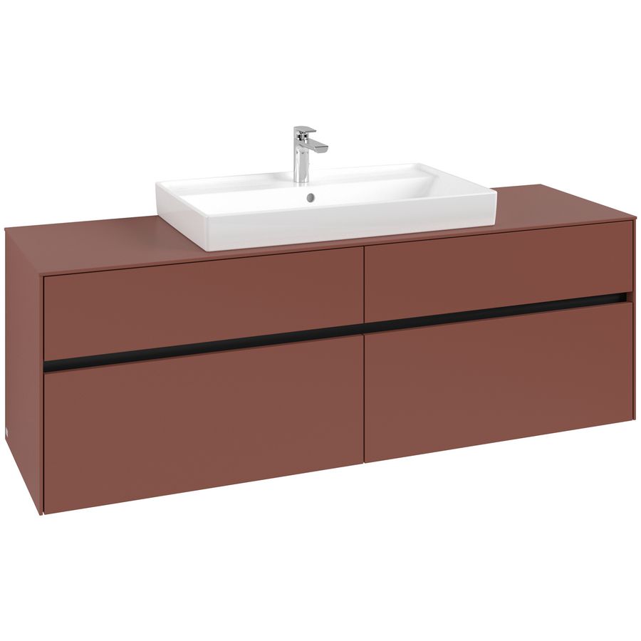 Wastafelonderkast Collaro 1600x548x500mm Wine Red C02800AH