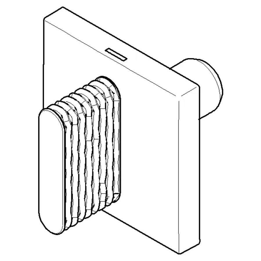 Greep v. badkuip Cold ovaal trap 60x60x40mm Platina gebors.