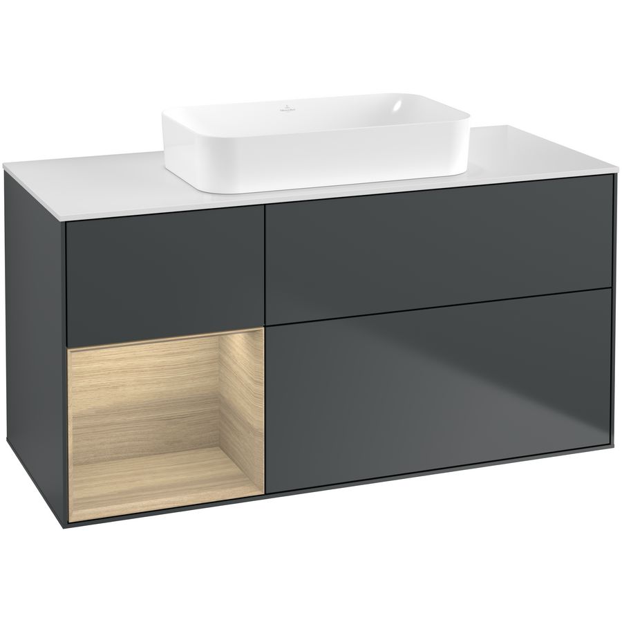 Wastafelonderkast Finion 1200x603x501mm Mid.Blue Matt Lacquer G701PCHG