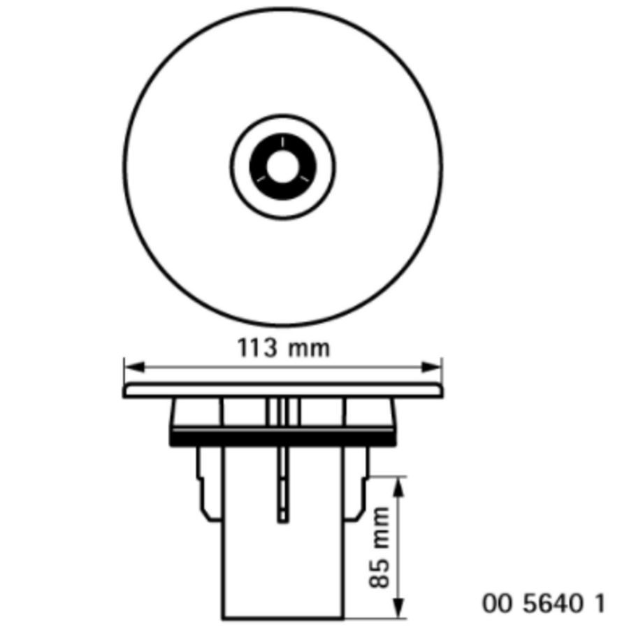Afdekplaat 113mm v.douchebaksifon rvs verchroomd McAlpine