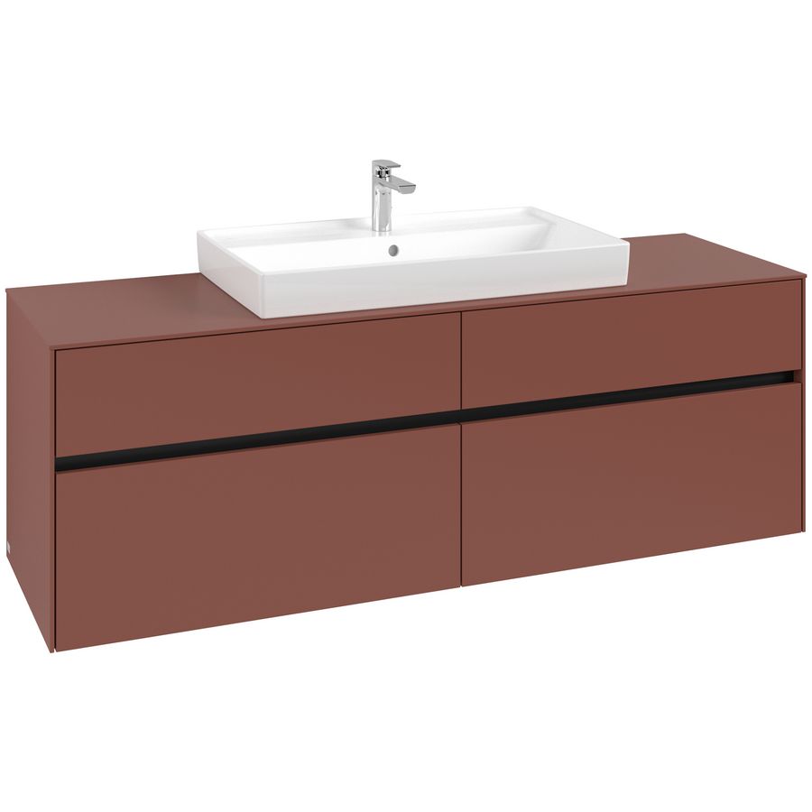 Wastafelonderkast Collaro 1600x548x500mm Wine Red C028B0AH