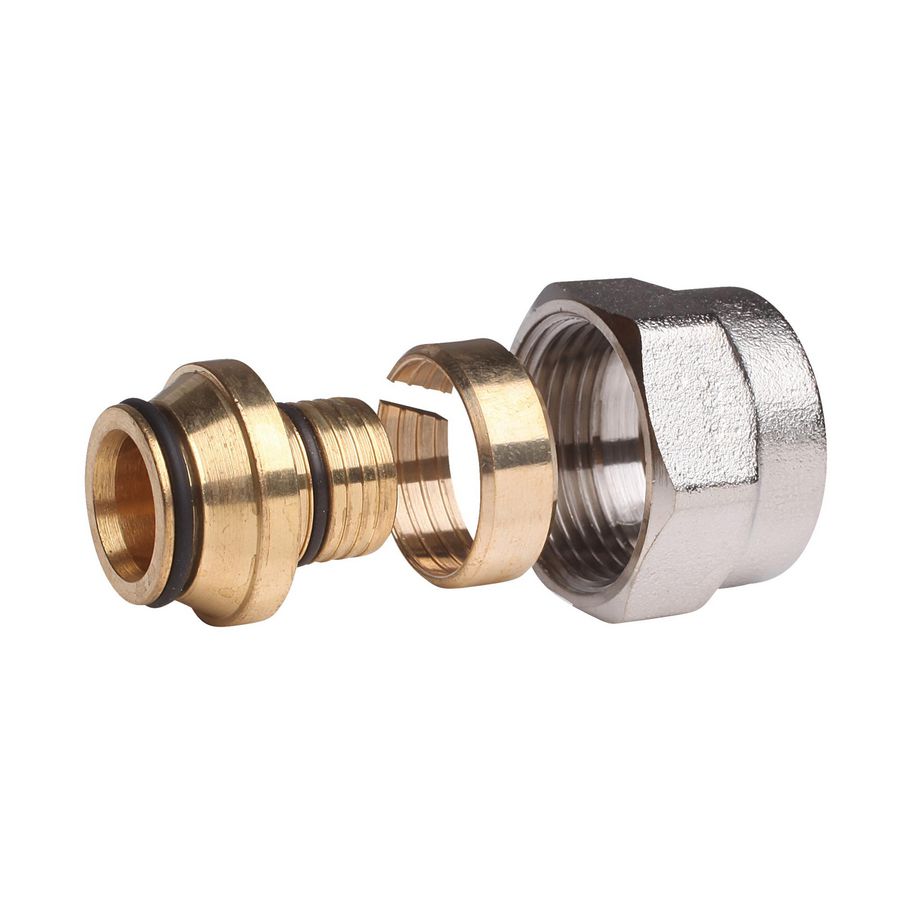 Knelfitting tbv PEX G 3/4" 3/4" DN20mmx2.5 vernikkeld VVE=10