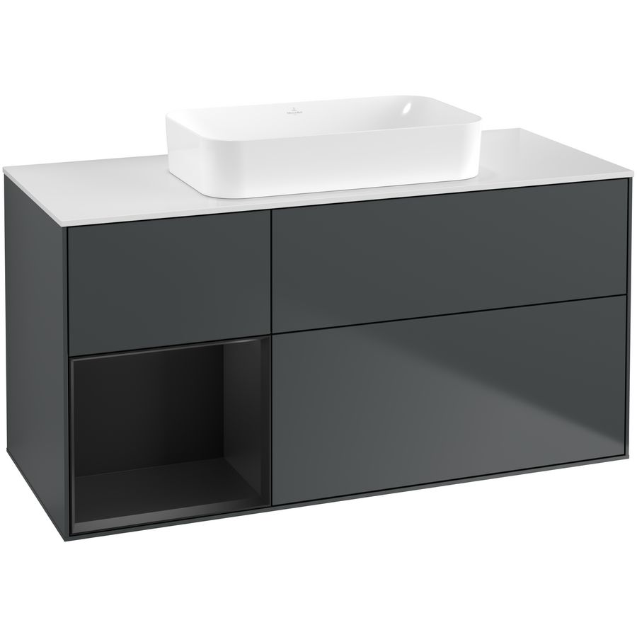 Wastafelonderkast Finion 1200x603x501mm Mid.Blue Matt Lacquer G701PDHG