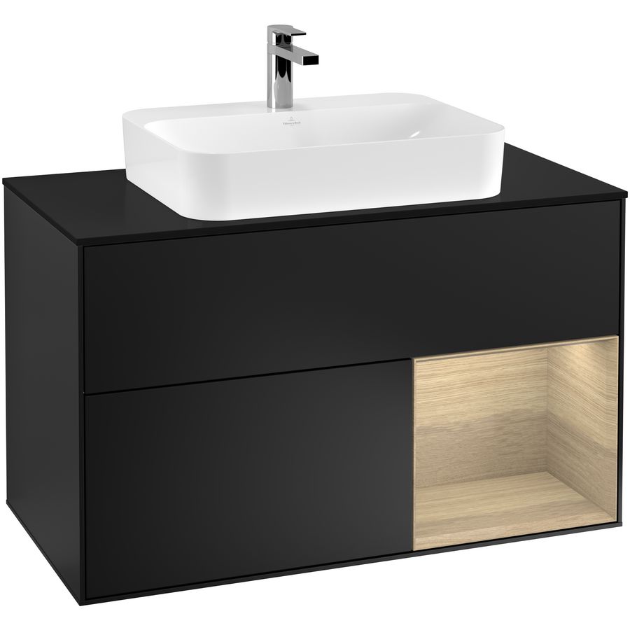 Wastafelonderkast Finion 1000x603x501mm Black Matt Lacquer G372PCPD