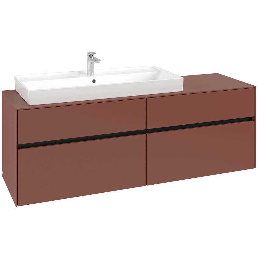 Wastafelonderkast Collaro 1600x548x500mm Wine Red C02900AH