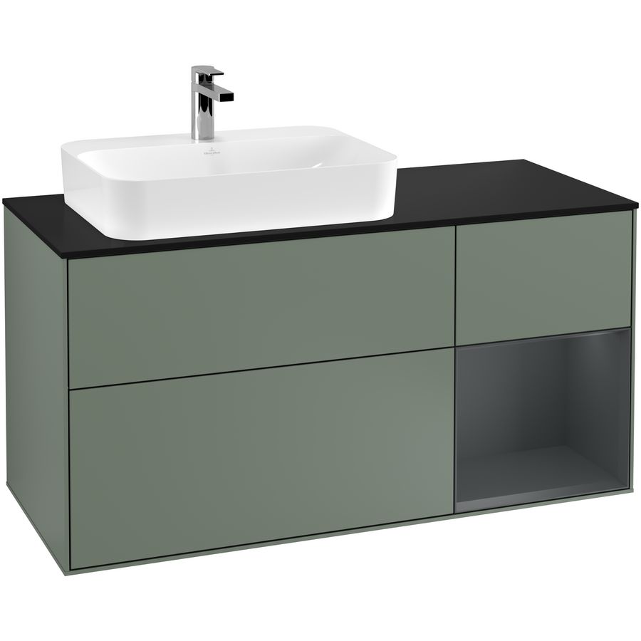 Wastafelonderkast Finion 1200x603x501mm Olive Matt Lacquer G402HGGM