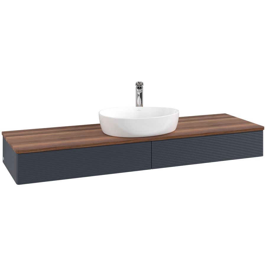 Wastafelonderkast Antao 1600x190x500mm Mid.Blue Matt Lacquer L14152HG
