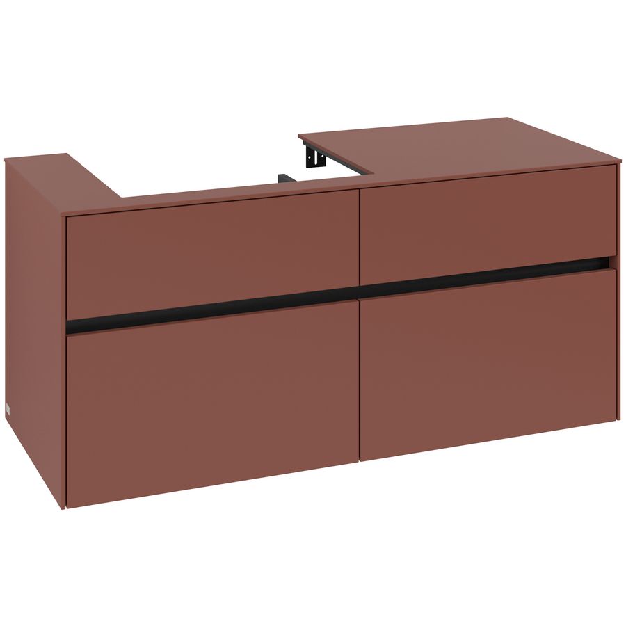 Wastafelonderkast Collaro 1200x548x500mm Wine Red C08200AH