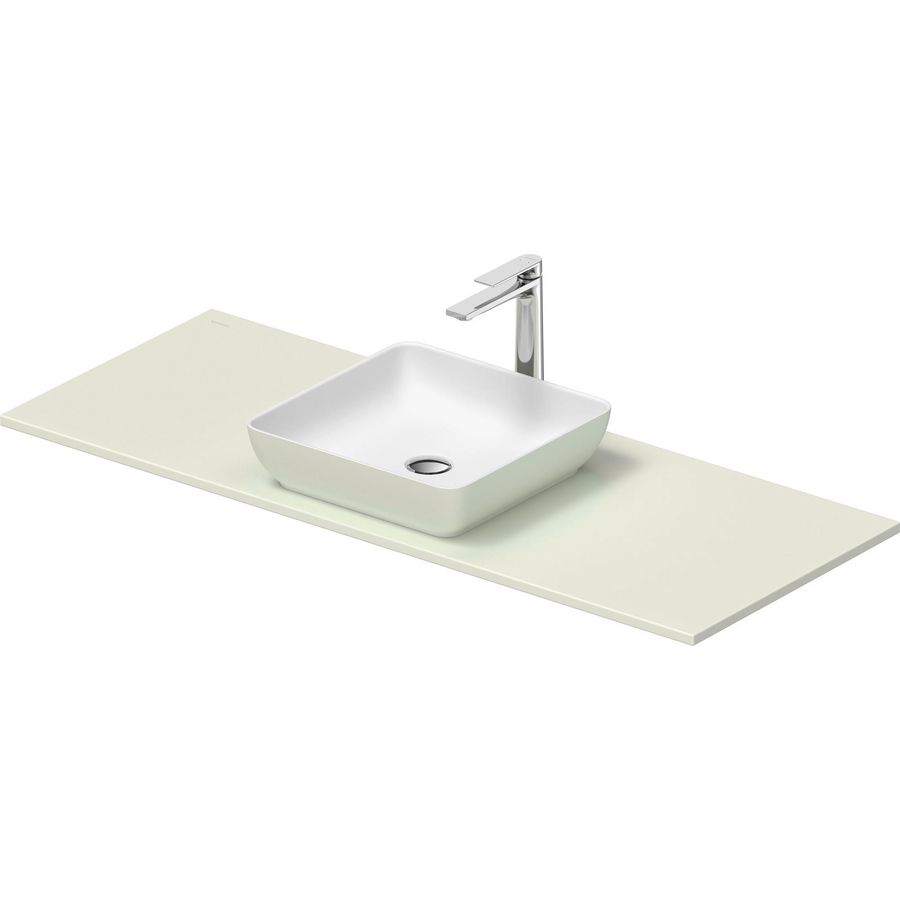 SIVIDA #268020 wastafelblad incl. opzetkom buitenzijde lichtgroen mat binnenzijde wit mat 1280mm