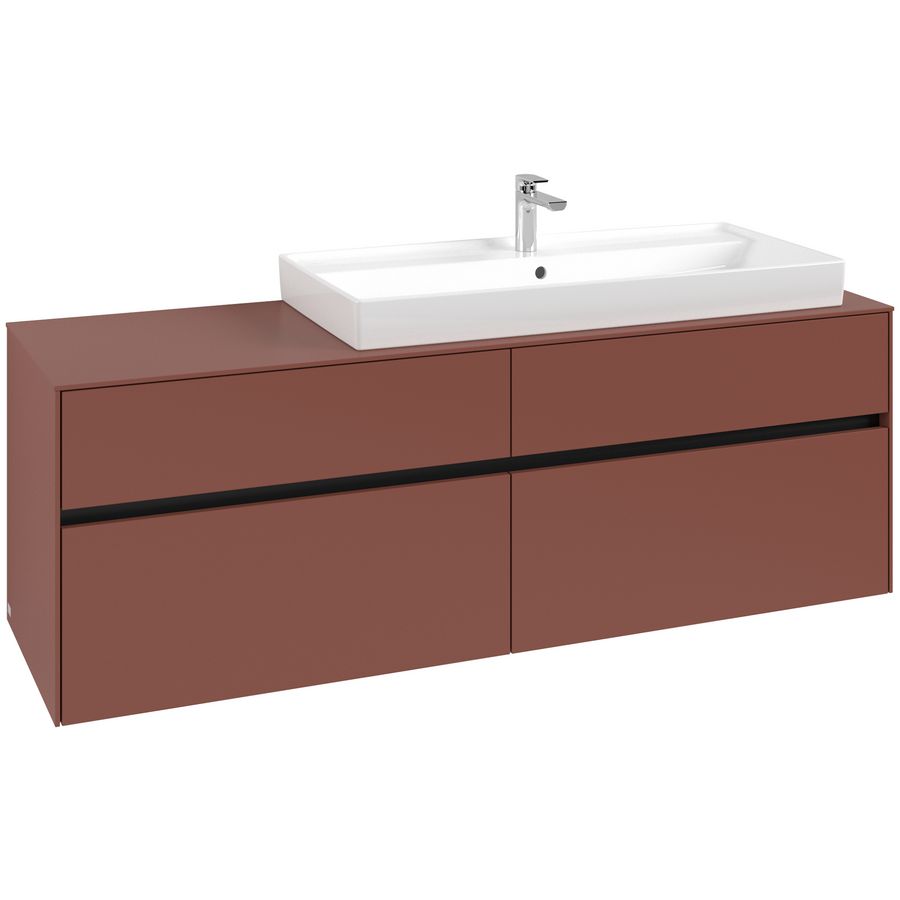 Wastafelonderkast Collaro 1600x548x500mm Wine Red C030B0AH