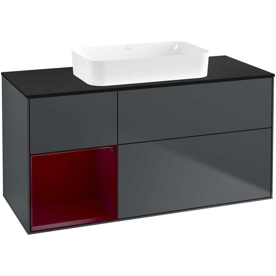 Wastafelonderkast Finion 1200x603x501mm Mid.Blue Matt Lacquer G702HBHG