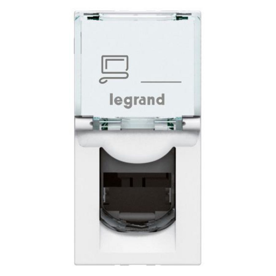 Dataconnector Cat. 6A UTP RJ45 1 modulen wit Mosaic