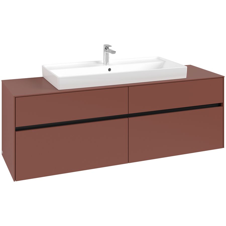 Wastafelonderkast Collaro 1600x548x500mm Wine Red C031B0AH
