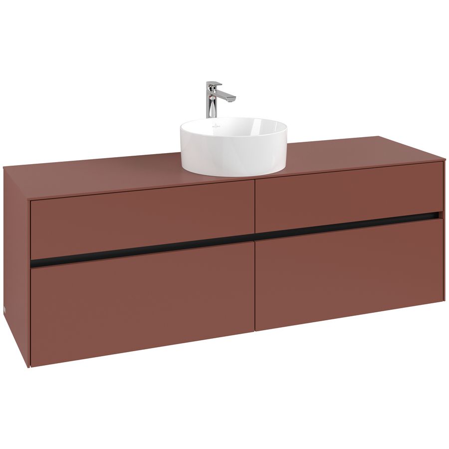 Wastafelonderkast Collaro 1600x548x500mm Wine Red C04900AH