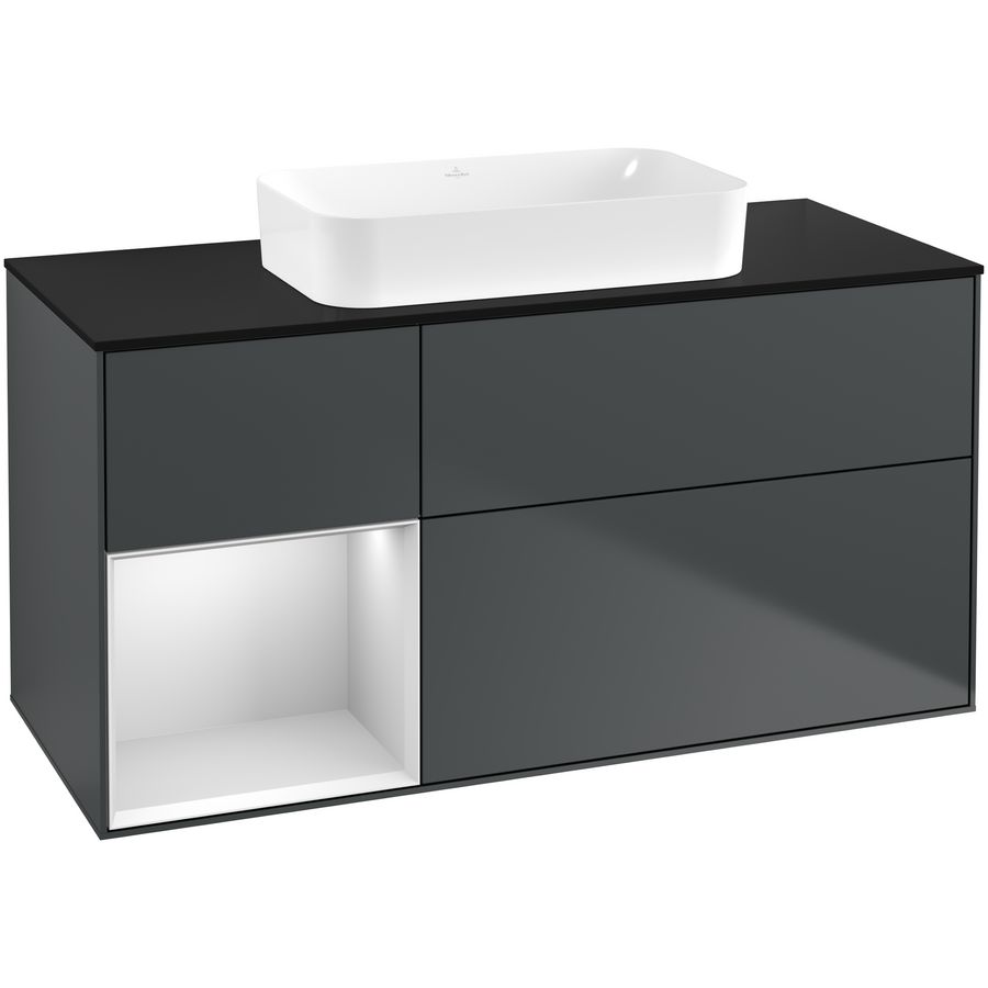 Wastafelonderkast Finion 1200x603x501mm Mid.Blue Matt Lacquer G702MTHG