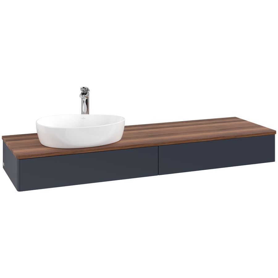 Wastafelonderkast Antao 1600x190x500mm Mid.Blue Matt Lacquer L15052HG