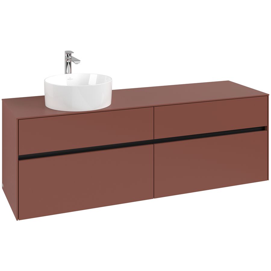 Wastafelonderkast Collaro 1600x548x500mm Wine Red C050B0AH