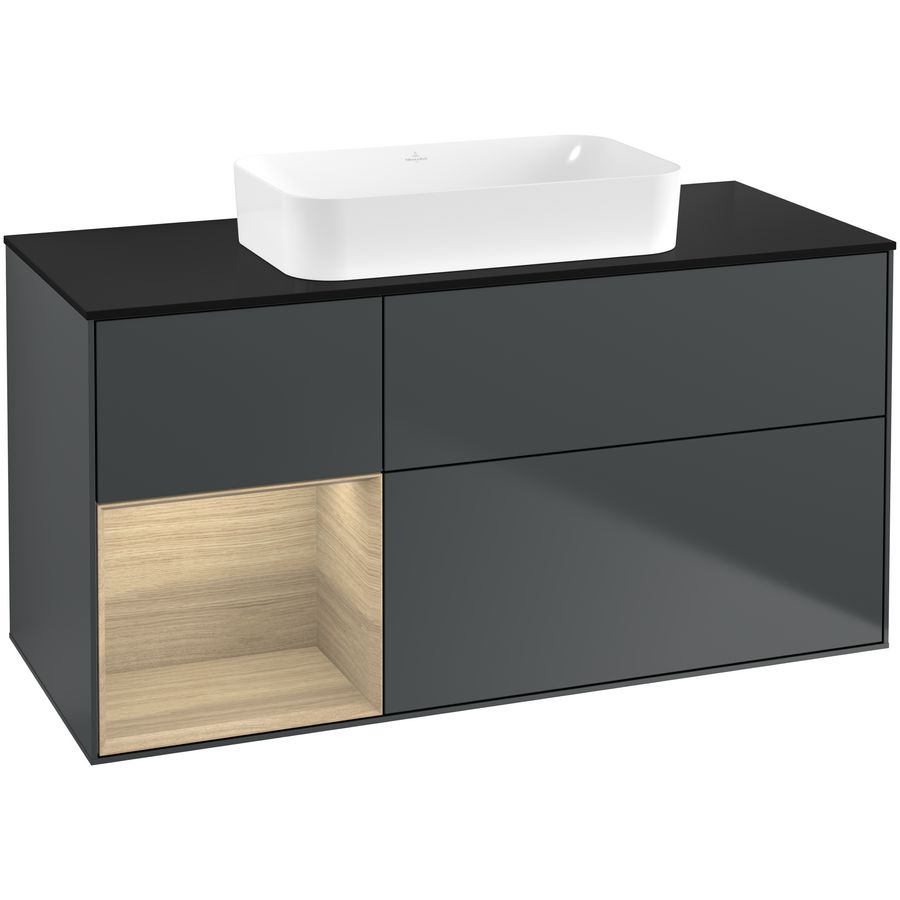 Wastafelonderkast Finion 1200x603x501mm Mid.Blue Matt Lacquer G702PCHG