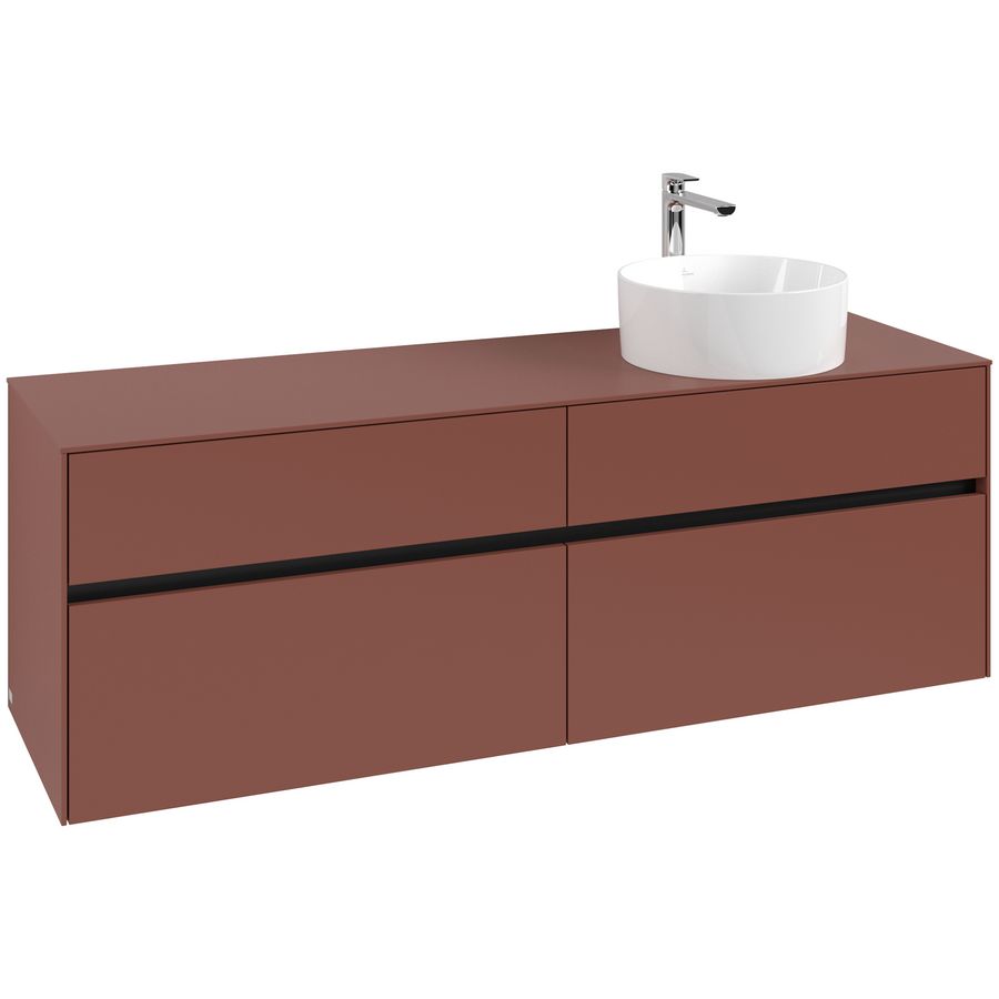 Wastafelonderkast Collaro 1600x548x500mm Wine Red C05100AH