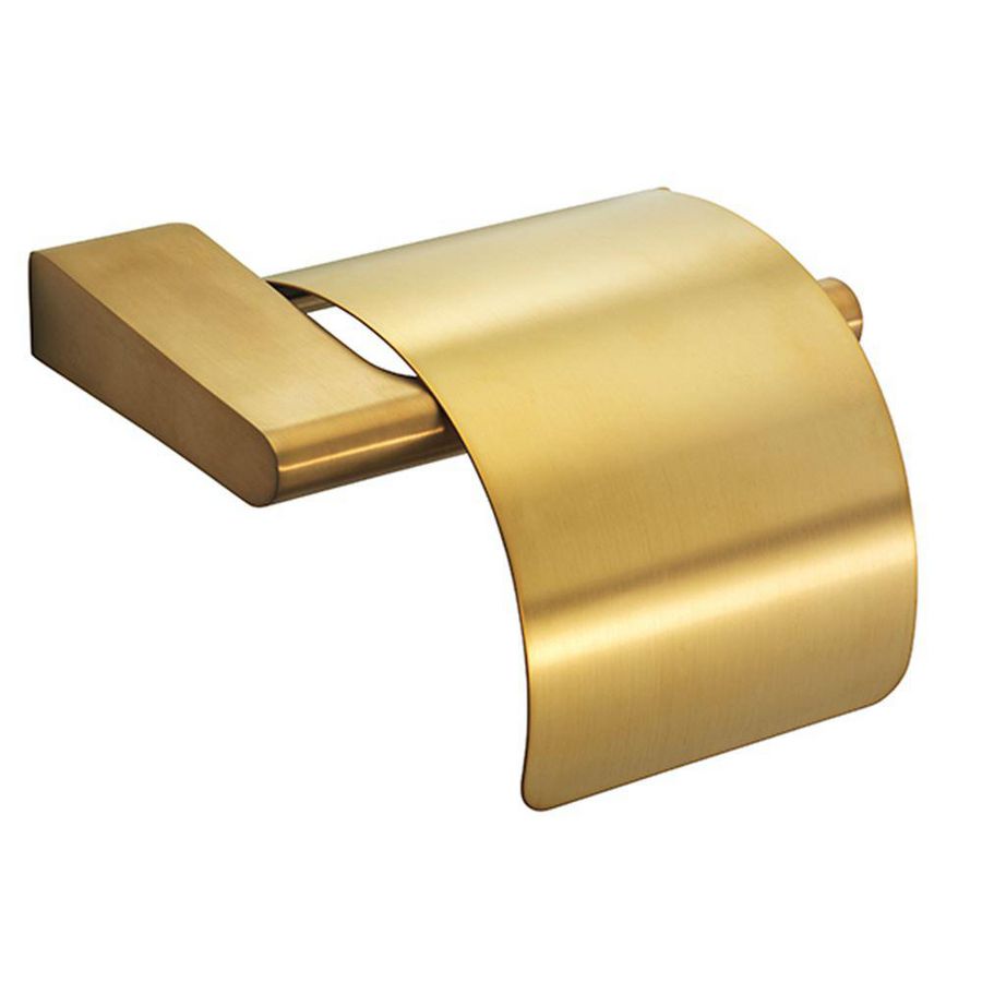 Toiletrolhouder met klep geborsteld messing Style