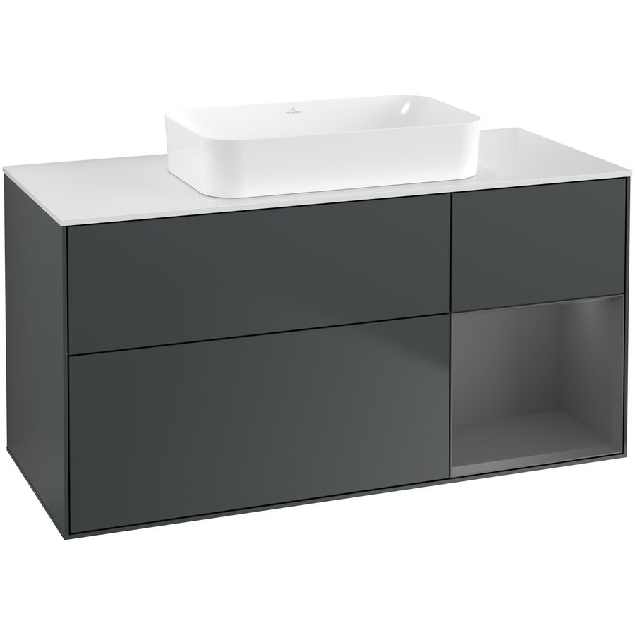 Wastafelonderkast Finion 1200x603x501mm Mid.Blue Matt Lacquer G711GKHG