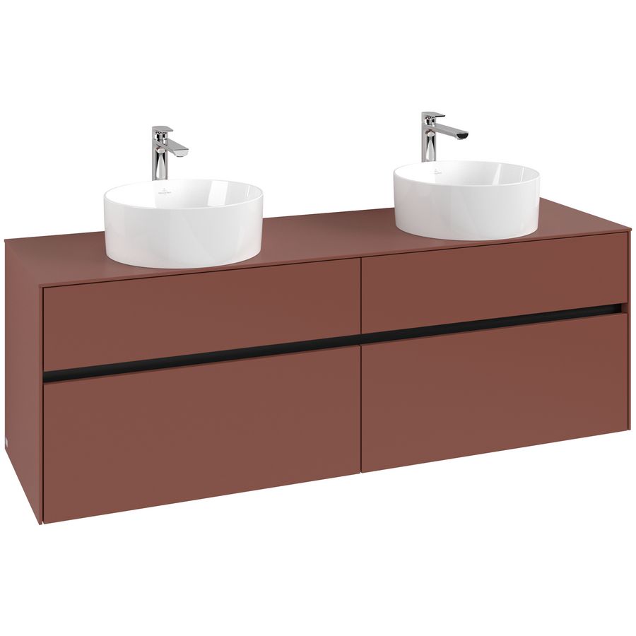 Wastafelonderkast Collaro 1600x548x500mm Wine Red C052B0AH