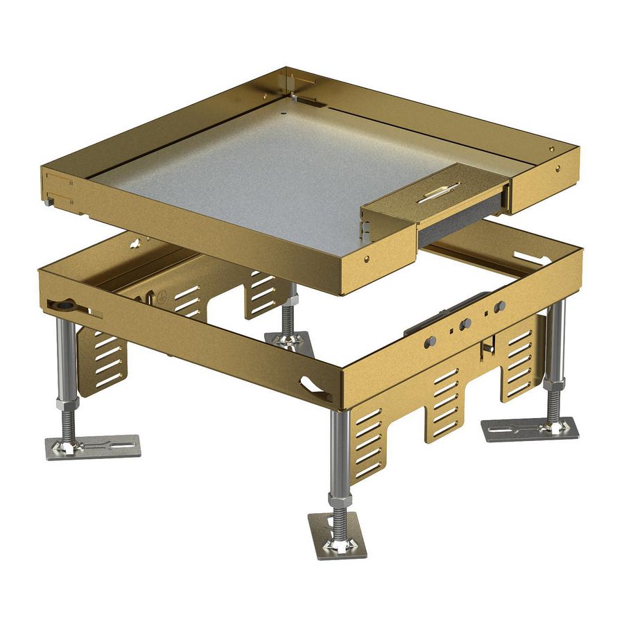 Vierkante cassette snoeruitgang 243x243mm messing 7409214