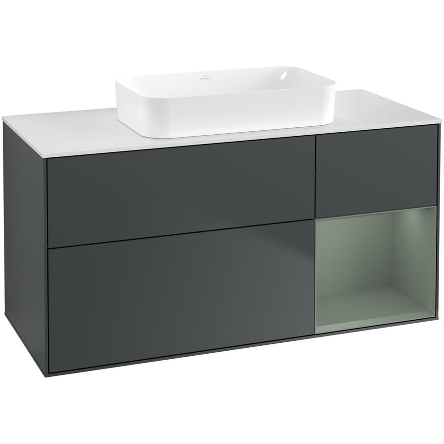 Wastafelonderkast Finion 1200x603x501mm Mid.Blue Matt Lacquer G711GMHG