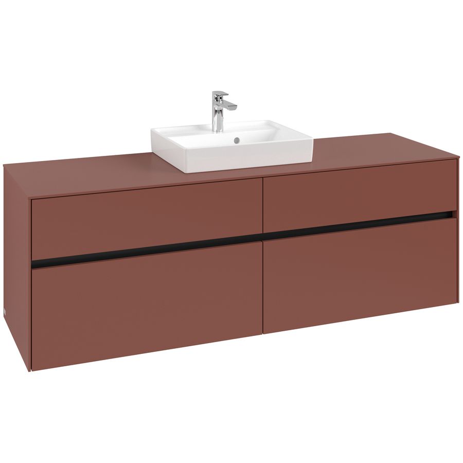 Wastafelonderkast Collaro 1600x548x500mm Wine Red C07700AH